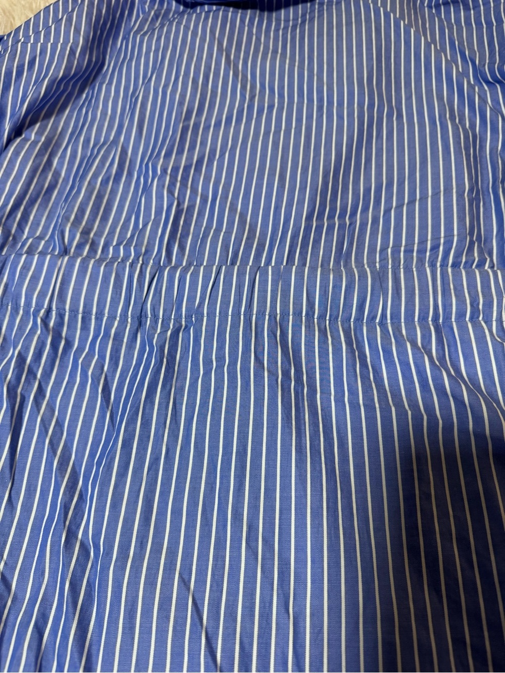 J. Mclaughlin Shirt Dress Blue White Vertical Strips Size Medium Button Front - Picture 8 of 11